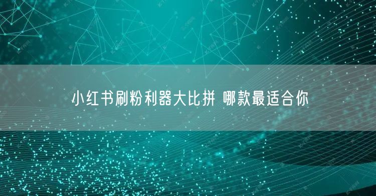 小红书刷粉利器大比拼 哪款最适合你