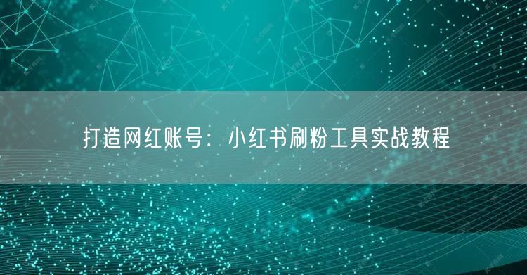 打造网红账号:小红书刷粉工具实战教程
